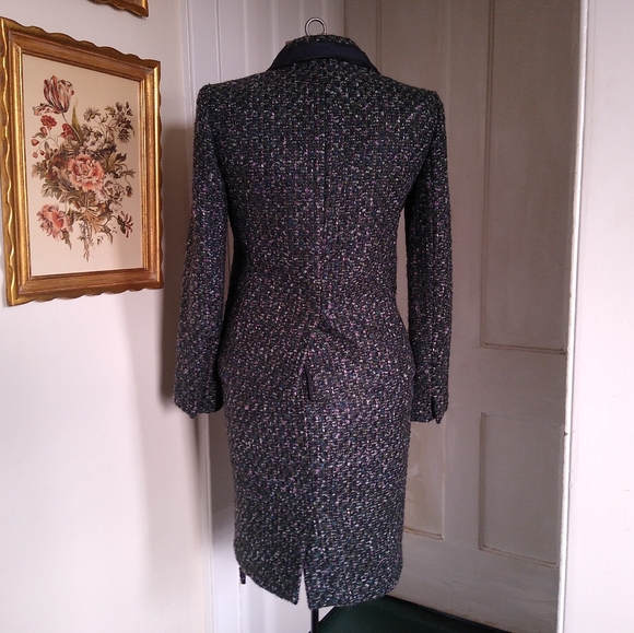 J. CREW Two Piece Teal Tweed Skirt Suit - Picture 5 of 10